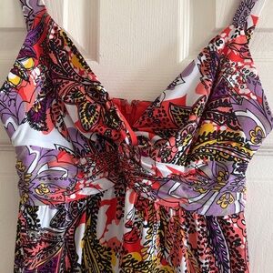 Tahari Floral Paisley V-Neck Women’s Tank Top